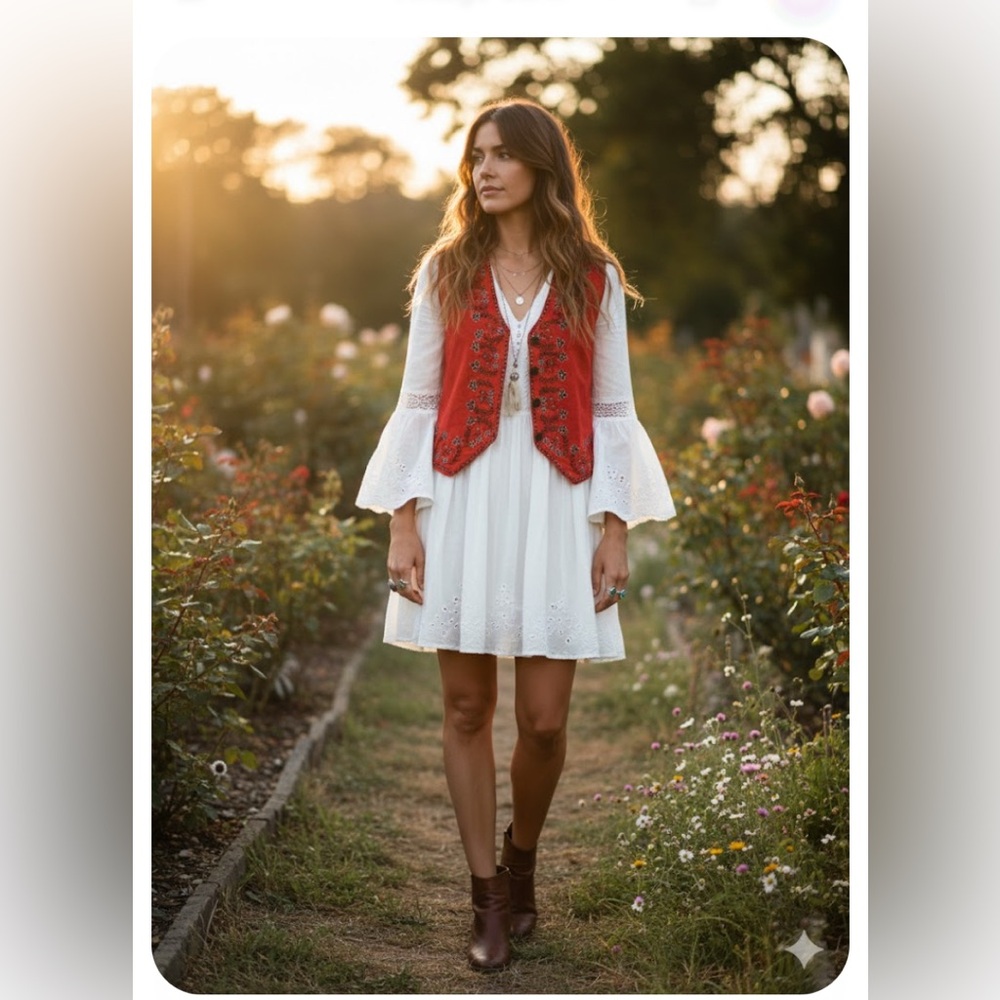 Paul Harris Design Red Wool Blend Vest